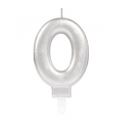 0 Rakam Mum Gümüş Renk