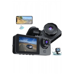 1080p Full Hd Çözünürlüklü Üç Kameralı Araç İçi Kamera - Park Ve Sürüş Güvenliği