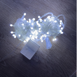 10m 100 Led Damla Uçlu Beyaz Işık Şeffaf Kablo Mz-17-1
