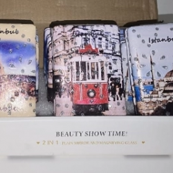 12'li Büyüteçli Dikdörtgen Cep Aynası Mz-119