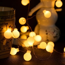 3m 20 Led Beyaz Top Gün Işığı Pilli 2 Kademeli Mz-4