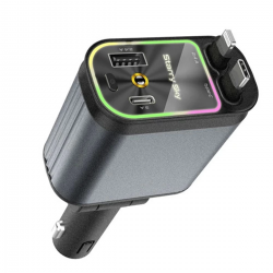 4’ü 1 Arada Çift Usb Bağlantı Çakmaklık, Type-c Hızlı Şarjlı 66w,geri Çekilebilir Araç Telefon Şarj Cihazı