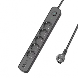 5 Prizli Akım Korumalı Uzatma Kablosu | 2xusb-a + 2xusb-c | 3680w - 2m Kablo