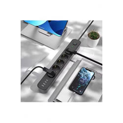 5 Prizli Akım Korumalı Uzatma Kablosu | 2xusb-a + 2xusb-c | 3680w - 2m Kablo