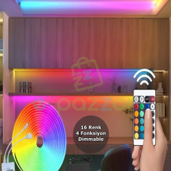 5m 16 Renk 4 Fonksiyonlu Esnek Şerit Neon Led