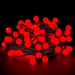 5m 28 Led Kırmızı Işık Siyah Kablo Fişli Eklemeli Mz-18-18