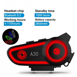 A30 Motosiklet Kask Kulaklık Intercom Işıklı 2 Eşleşme Özellikli