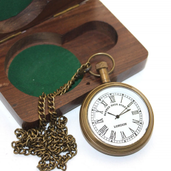 Ahşap Kutulu Pirinç Köstekli Saat Ksk2055