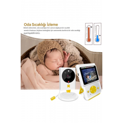 Akıllı Bebek Kamerası Monitörlü Karşılıklı Konuşma Özellikli Sıcaklık İzleme 2.4 İnç Bebek Kamerası