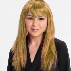 Altın Renk Düz Kesim İçi Astarlı Uzun Parti Peruğu Takma Saç