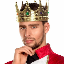 Altın Renk Yetişkin Çocuk Uyumlu Kral Tacı 60 Cm