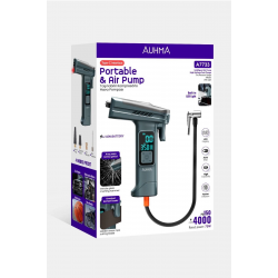 Araba Hava Pompası 4’ü 1 Arada: Kompresör + Cam Kırıcı + Kemer Kesici + Led Işık Şarjlı 4000mah Araç Kompresörlü