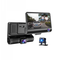 Araç Içi Kamera Gece Görüşlü 3 Kameralı 4 Inç 1080p Yol Kayıt Kamerası Geri Vites