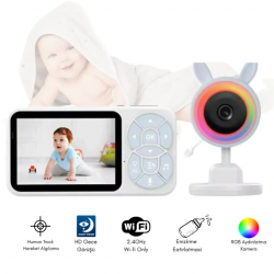 Bebek Kamerası Kumandalı Monitörlü Konuşma Özellikli Işıklı Gece Görüslü Hatırlatıcılı Kamera