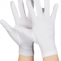 Beyaz Renk Çocuk Boy Likralı Pandomim Eldiveni