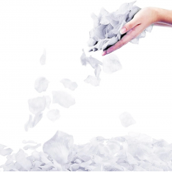 Beyaz Renk Gül Yaprağı Şekilli Konfeti 10 Paket 1000 Adet