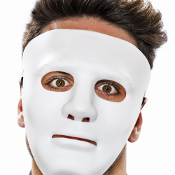 Beyaz Renk Hip Hop Anonim Jabbawockeez Dans Maskesi 18x19 Cm