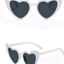 Beyaz Renk Kalp Gelin Düğün Gözlüğü 15x5 Cm