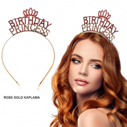Birthday Princess Kristal Taç – Rose Gold Kaplama