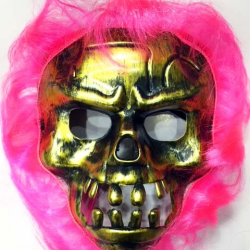 Cadılar Bayramı Pembe Saçlı Maske