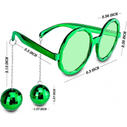 Disko Toplu Küpeli Parti Gözlüğü Yeşil Renk