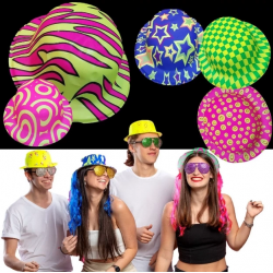Farklı Desenlerde Plastik Neon Uv Işık Parti Şapkası 1 Adet