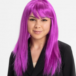 Fuşya Renk Düz Kesim Uzun Parti Peruğu Takma Saç