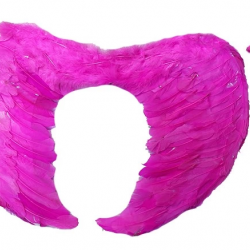 Gerçek Tüylü Katlanabilir Çocuk Pembe Melek Kanadı Ve Asa Seti 40x55 Cm