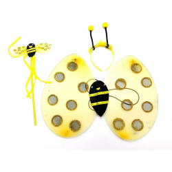 Gösteri Arı Kostüm Seti – Çocuklar İçin Kanat, Taç Ve Asa Aksesuarı