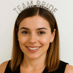 Gümüş Renk Team Bride Taç Plastik – Gelin Ve Nedime Tacı