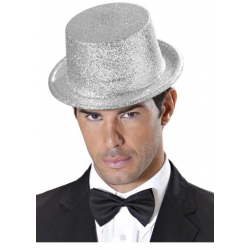Gümüş Renk Uzun Plastik Simli Parti Şapkası