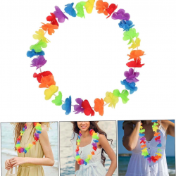 Hawaii Çiçekli Boyun Kolyesi - Renkli Tropikal Parti Leisi