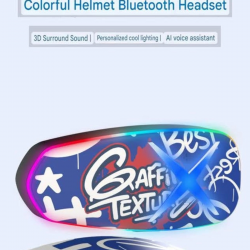 Helmet Graffiti Motor Kask Kulaklık Rgb Modlu Su Geçirmez 6.0 Bluetooth Intercom Yenı Model