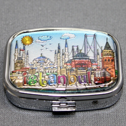 İstanbul Temalı İlaç Kutusu Anahtarlık Alk4050