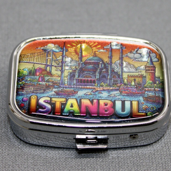 İstanbul Temalı İlaç Kutusu Anahtarlık Alk4371