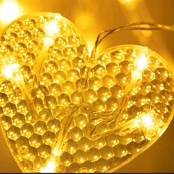 Kalp Perde Led 3m 6 Sıra 12 Adet Kalp Led Işık Gün Işığı