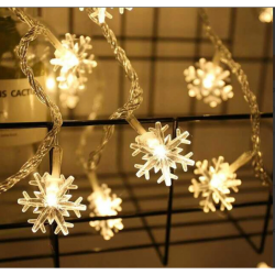 Kar Tanesi 5m 28 Led Gün Işığı Kar Tanesi:4cm Pilli 2 Kademeli