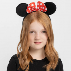 Kırmızı Fiyonklu Minnie Mouse Taç Fare Tacı Kafa Bandı