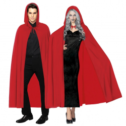 Kırmızı Renk Kapşonlu Pelerin 120 Cm