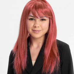 Kızıl Renk Düz Kesim Uzun Parti Peruğu Takma Saç