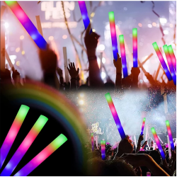 Led Işıklı Rengarenk Sünger Parti Çubuk Işıklı Kauçuk Sopa 46 Cm