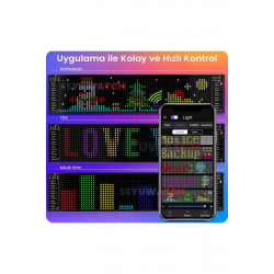 Led Panel Cama Yapışan Telefon Kontrollü Led Ekran Panel 16*64 Led Sayısı