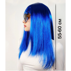 Mavi Renk Uzun Parti Peruğu