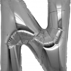 N Harf Folyo Balon Gümüş Renk  40 İnç