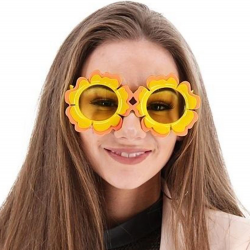 Papatya Şekilli Turuncu Sarı Renkli Hawaii Konsept Parti Gözlüğü 15x7 Cm
