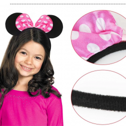 Pembe Fiyonklu Minnie Mouse Tacı Mini Kulak