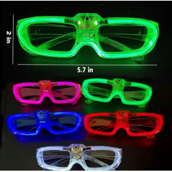 Pembe Led Işıklı Parti Gözlüğü 3 Modlu – Glow  Gece Eğlence Gözlüğü