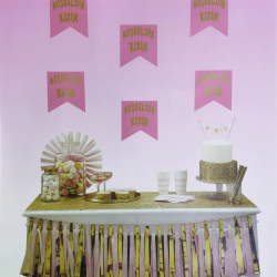 Pembe Üzeri Altın Hoşgeldin Kızım Flama Süs