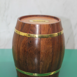 Pirinç Ahşap Fıçı Kumbara 1996