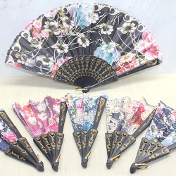 Plastik Çiçek Desenli Yelpaze Alk3571